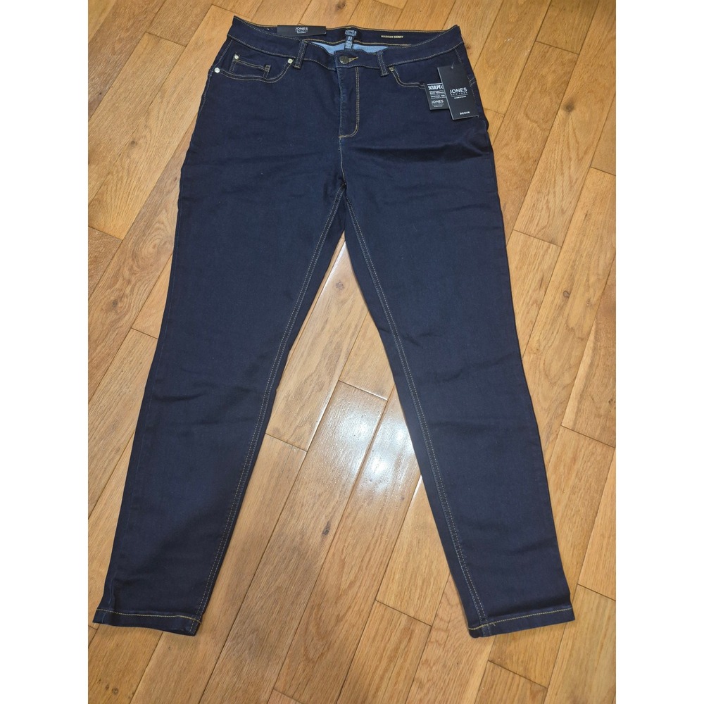 Jones New York Signature Madison Skinny Jeans Indigo Blue Mid Rise 12